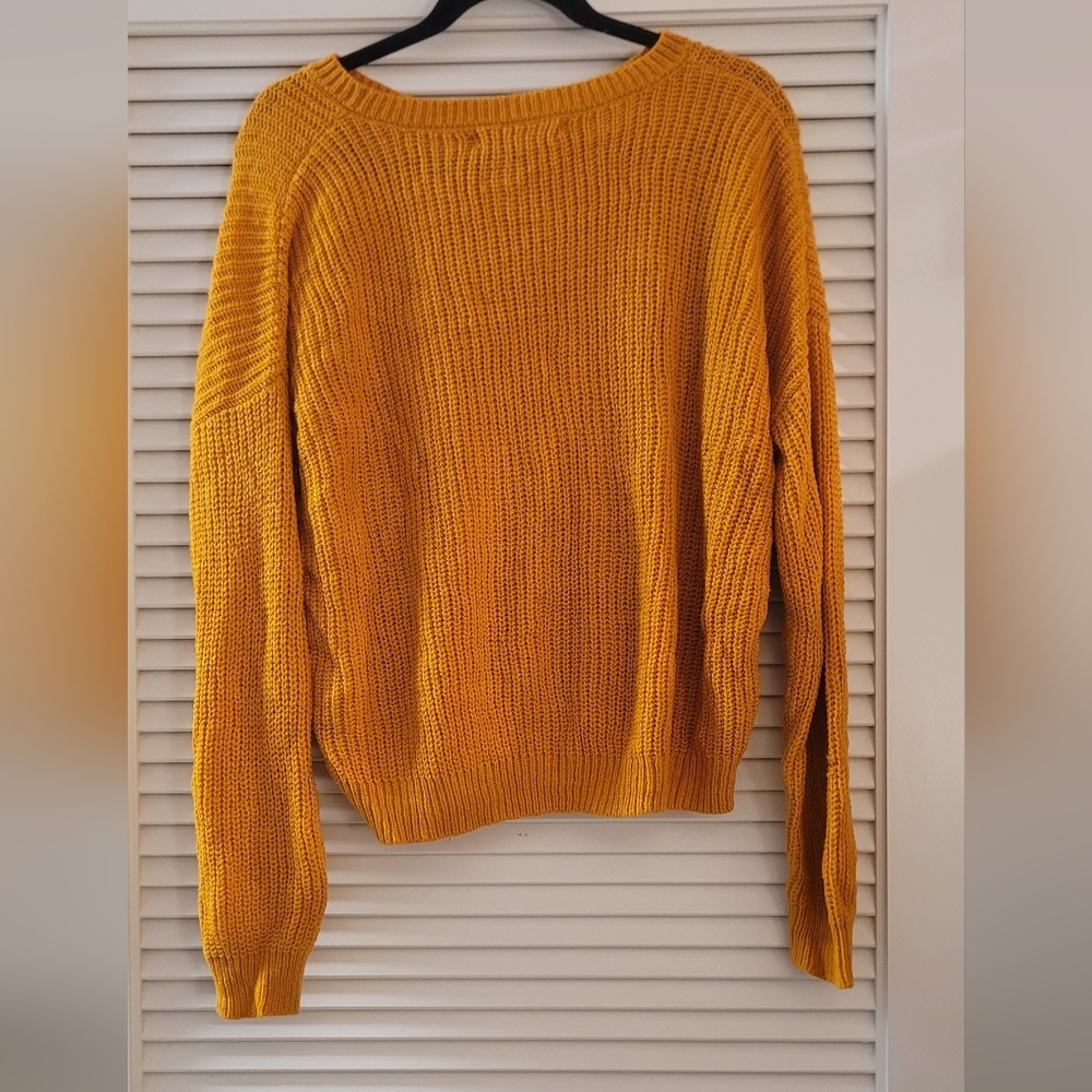 Forever 21- Orange Oversized Knit Long-Sleeve Sweater - Picture 2 of 5